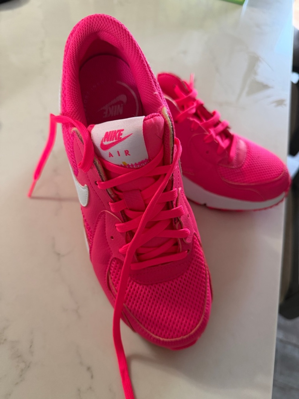 Nike Hot Pink Running Sneakers with White Swoosh